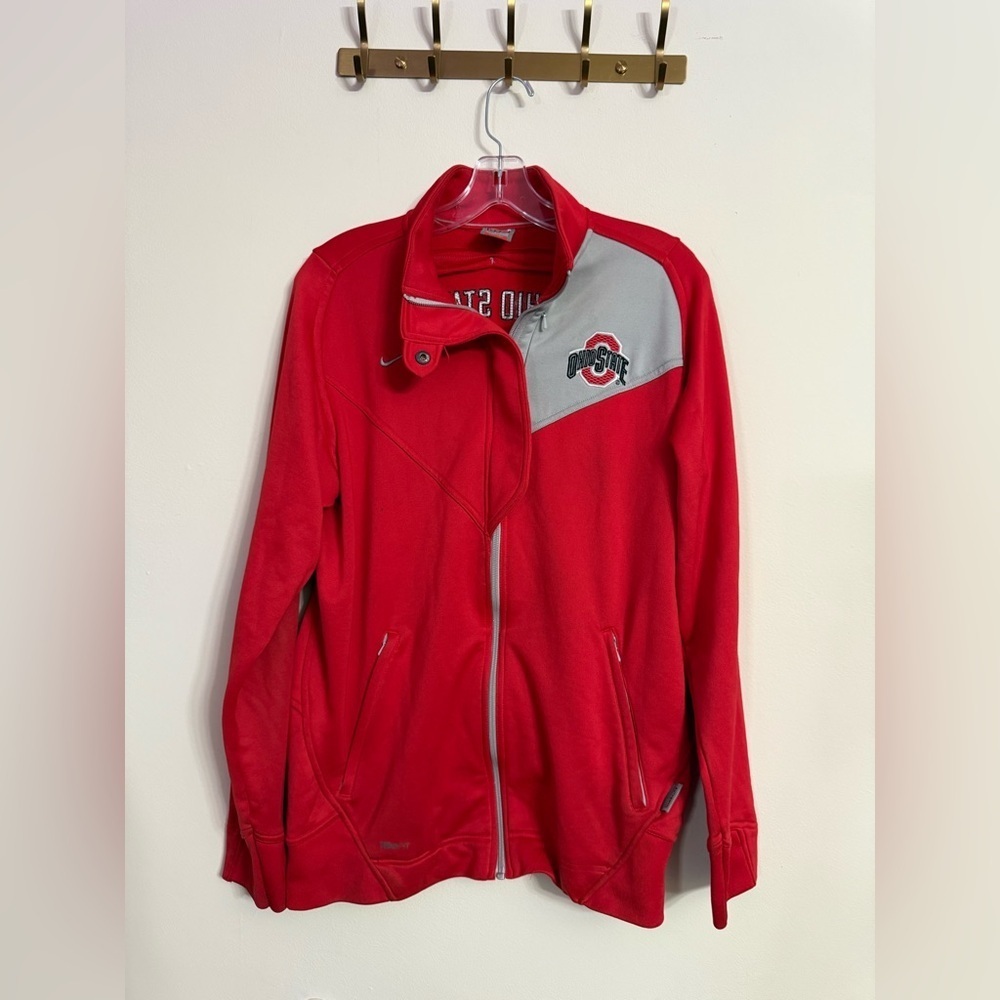 Vintage Nike Jacket Mens The Ohio State University Red Full Zip Small S